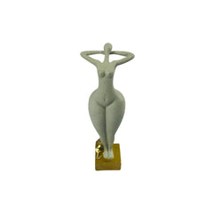 Figura decorativa mujer abstracta delgada con base dorada