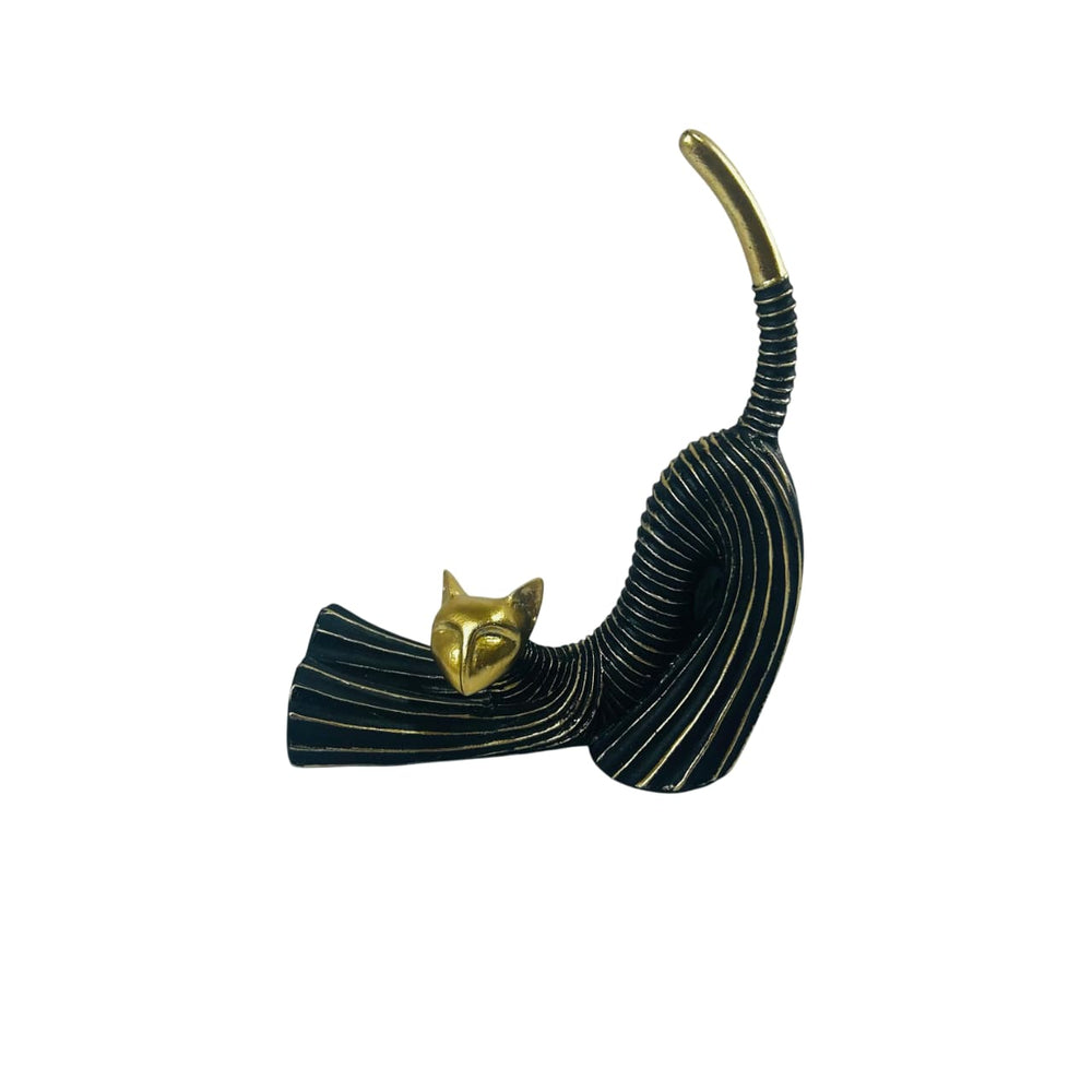 Gato decorativo moderno negro y dorado