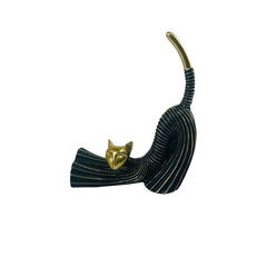 Gato decorativo moderno negro y dorado