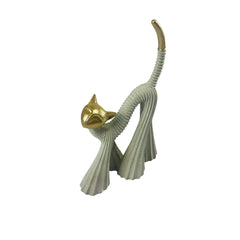 Gato decorativo moderno beige y dorado