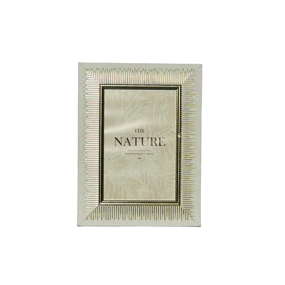 Portarretrato dorado blanco gris diseño elegante