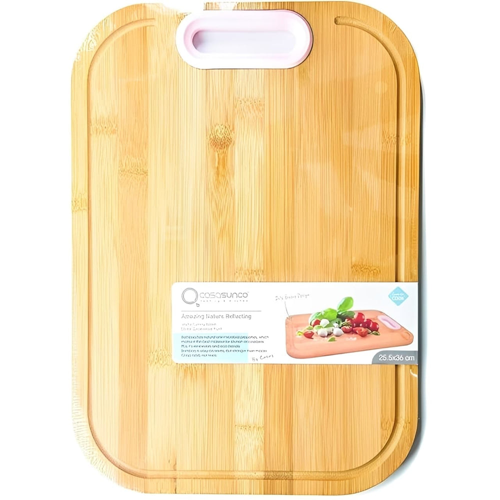 Tabla de cocina de bambú con canal perimetral