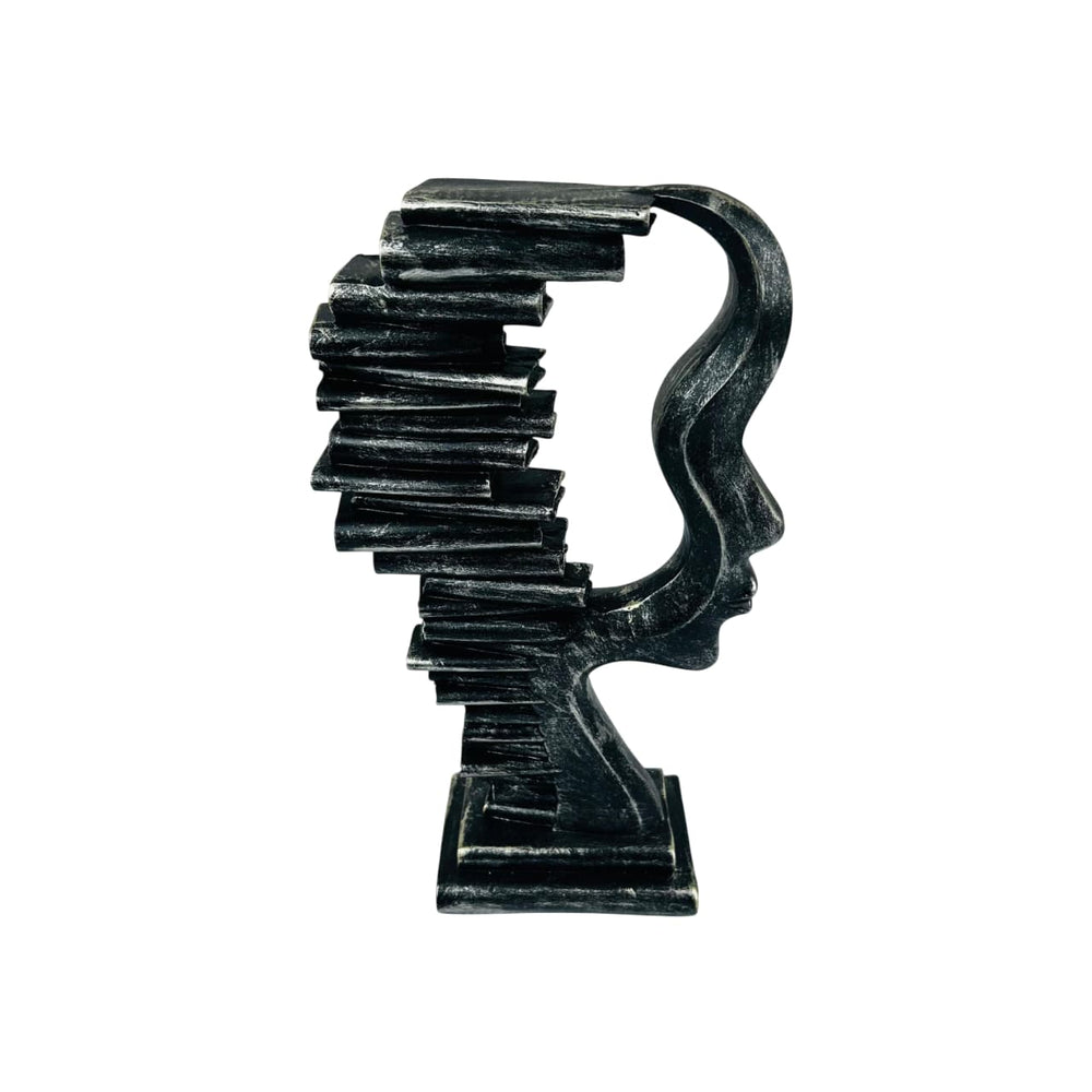 Escultura rostro abstracto moderno negro
