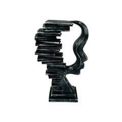 Escultura rostro abstracto moderno negro
