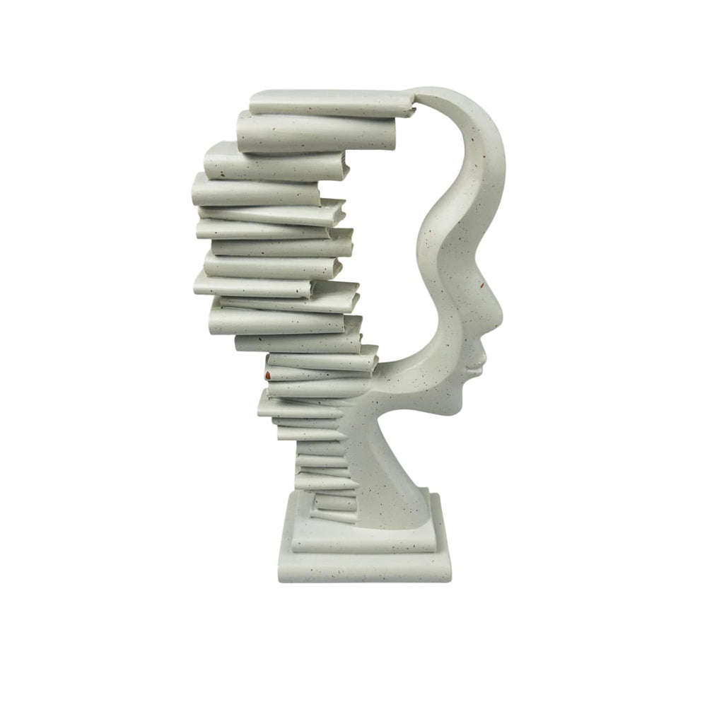 Escultura decorativa rostro abstracto blanco
