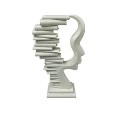 Escultura decorativa rostro abstracto blanco
