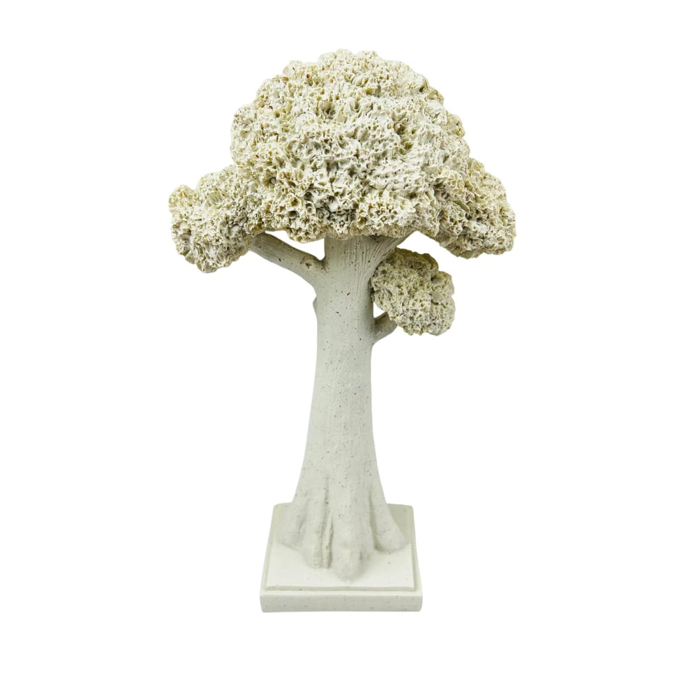 Escultura decorativa arbusto blanco
