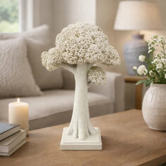 Escultura decorativa arbusto blanco minimalista