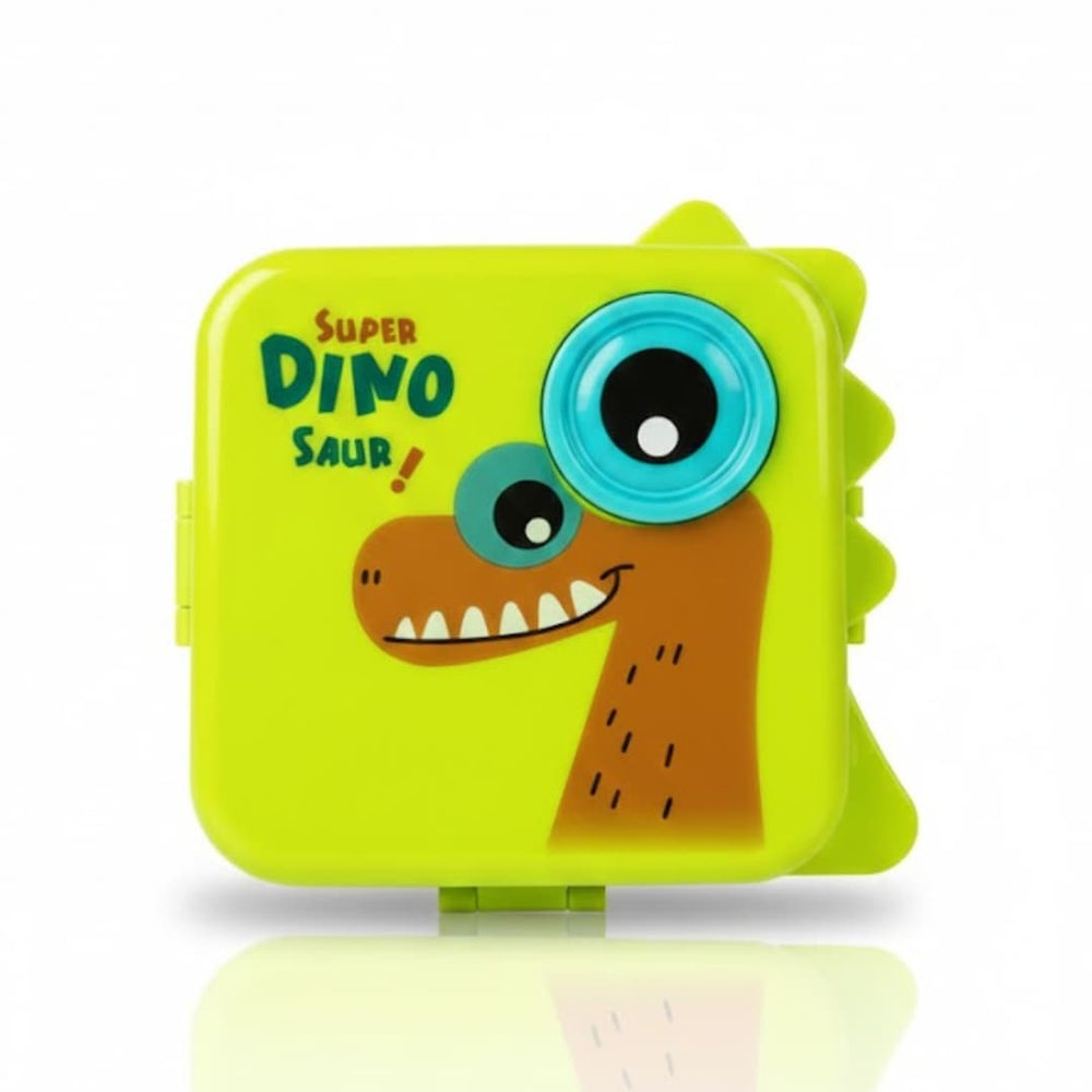 Lonchera infantil con diseño de dinosaurio azul