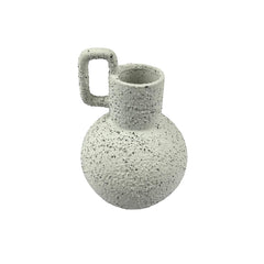 Florero De Cerámica Rústica Con Asa 19.5×13cm