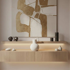 Florero De Cerámica Rústica Con Asa 19.5×13cm