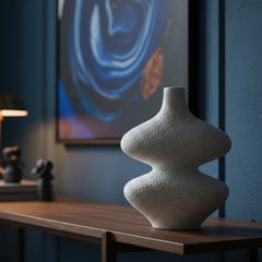 Florero De Cerámica Rústica Diseño Orgánico