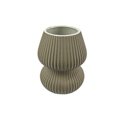Florero De Cerámica Cilíndrico 13×16.5cm Con Líneas