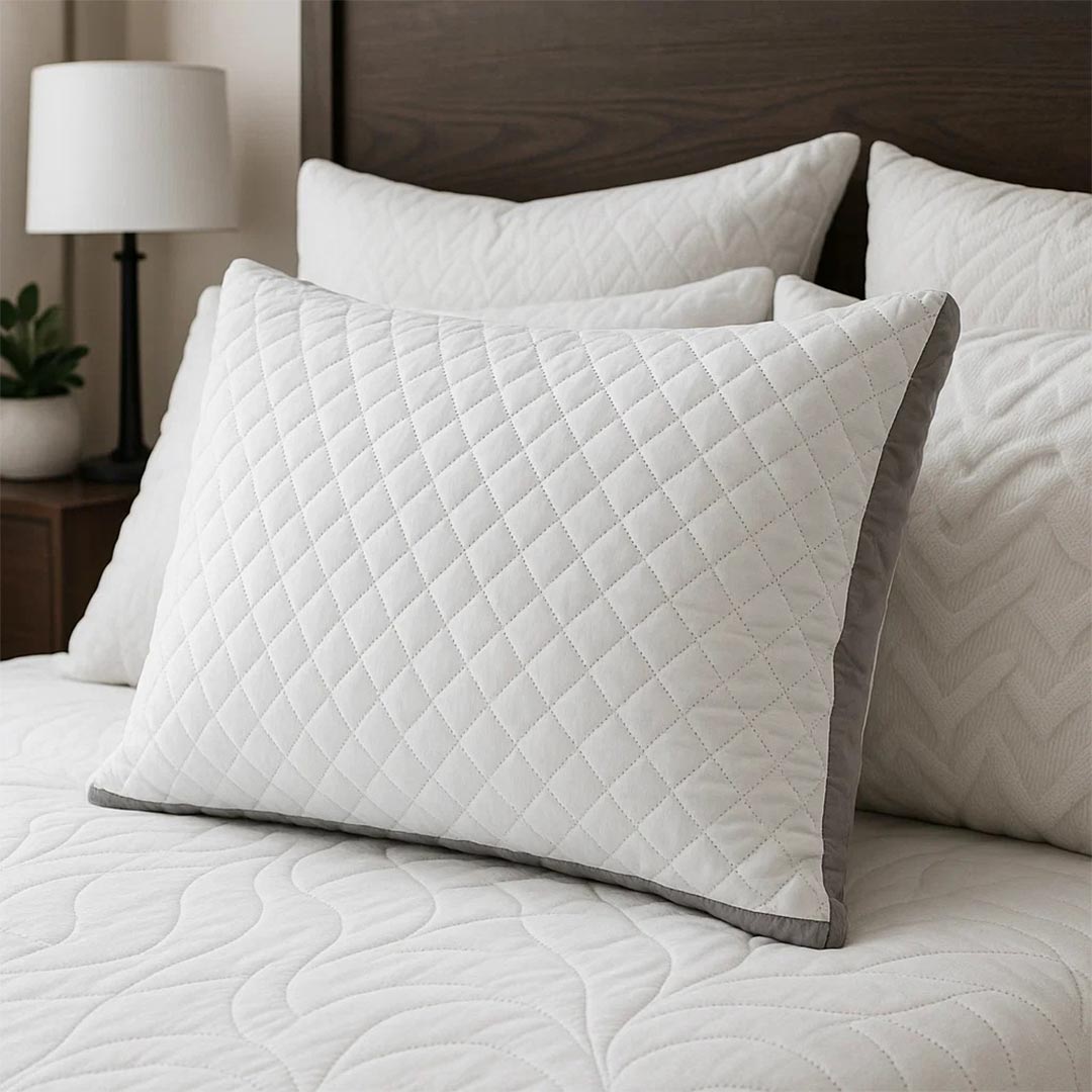 Almohada 50x70cm Con Fuelle Blanca  Rombos