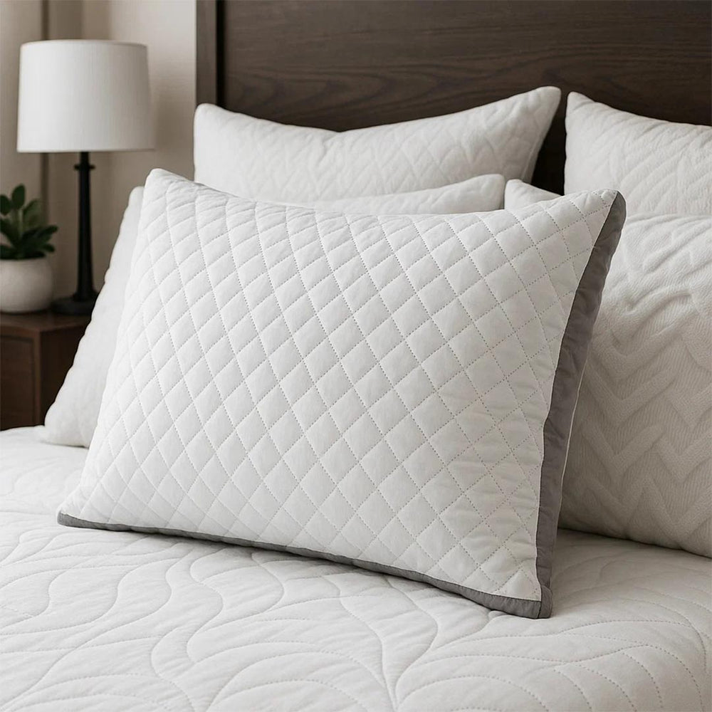 Almohada 50x70cm Con Fuelle Blanca  Rombos