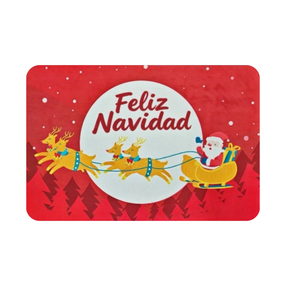 Alfombra navideña 40×60 cm con Santa y renos