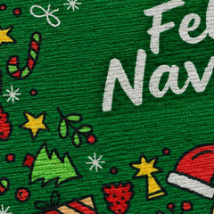Tapete Decorativo 40x60 Cm diseño Feliz Navidad Verde