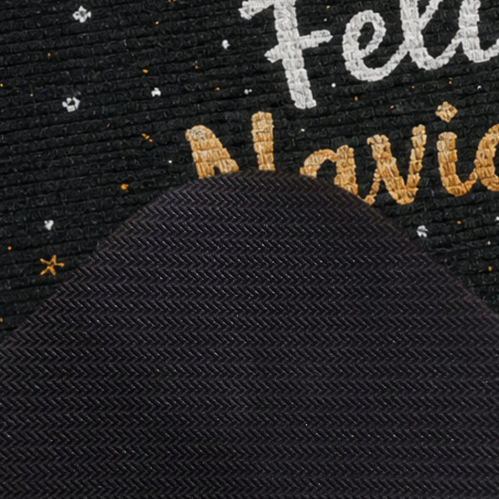 Tapete Feliz Navidad con detalles dorados y blancos