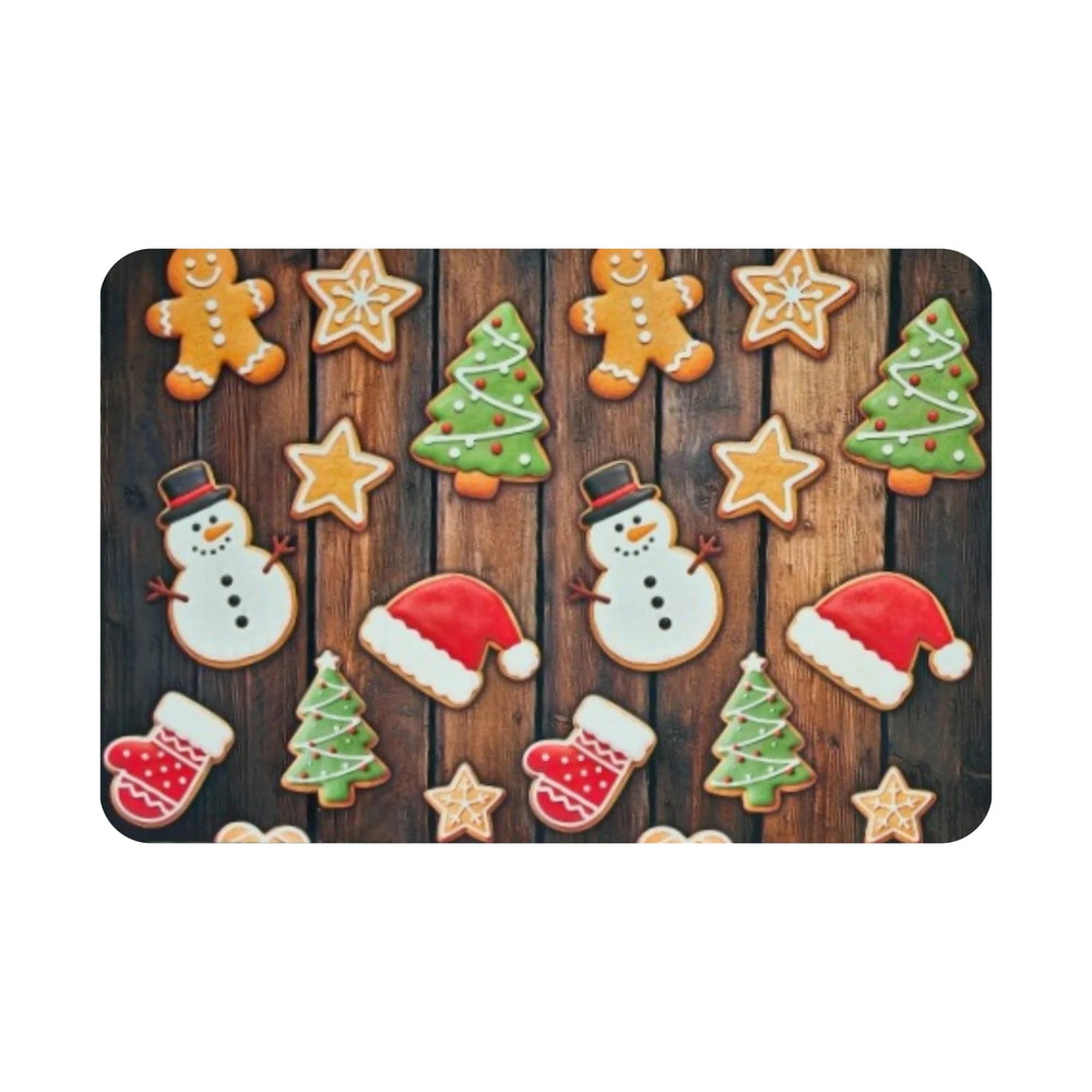Tapete de Navidad con estrellas, árboles y galletas decorativas