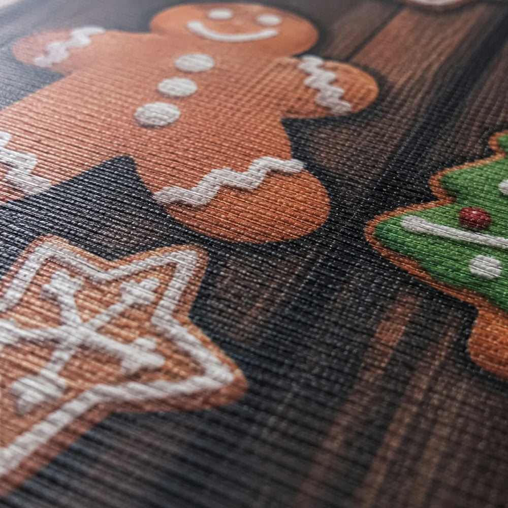 Tapete decorativo de Navidad con muñecos de nieve y gorros rojos