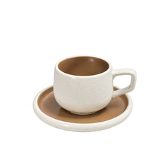 Pocillo de porcelana 100 ml blanco con interior marrón