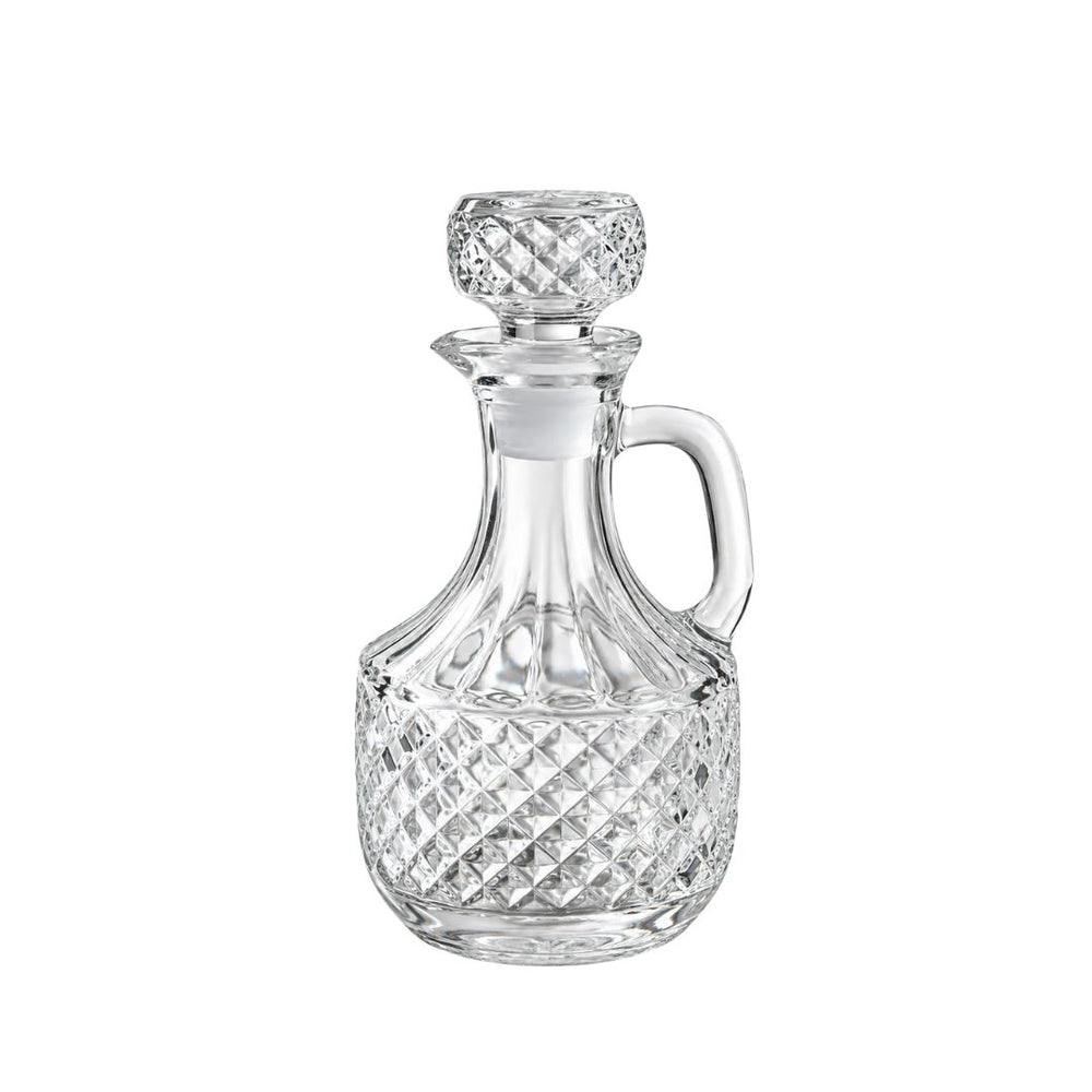 Botella de vidrio para aceite con asa lateral