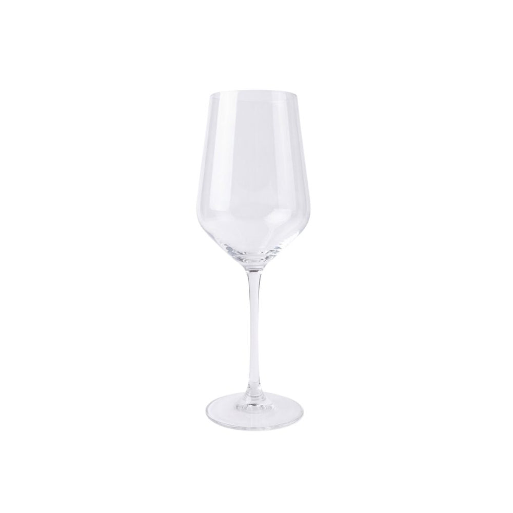 Copa de cristal transparente de 345 ml con diseño elegante y estilizado.