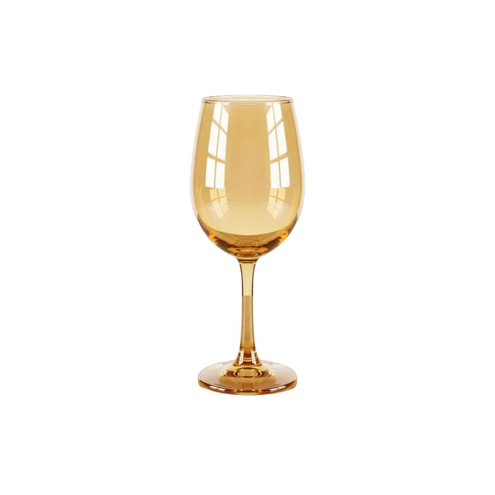 Copa de cristal ámbar de 350 ml con diseño elegante y acabado brillante.