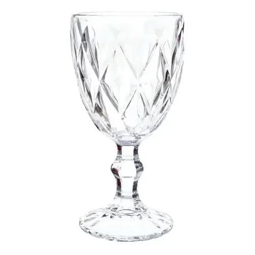 Copa pequeña de vidrio transparente de 63 ml con diseño de rombos