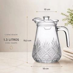Jarra elegante de vidrio para mesa
