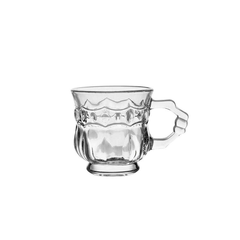 Pocillo de vidrio 135 ml con relieve geométrico