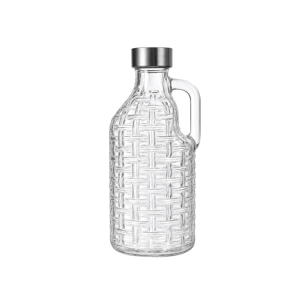 Botella de vidrio 100 ml con diseño trenzado