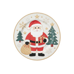 Plato base navideño de 33 cm en melamina con diseño de Papá Noel.