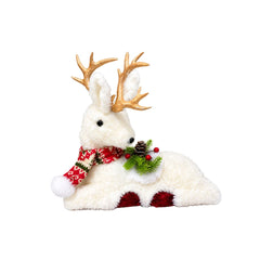 Reno decorativo navideño blanco de 39 × 30 cm