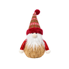 Papá Noel decorativo navideño de 20 cm con gorro estampado