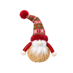 Papá Noel decorativo navideño de 30 cm con gorro estampado