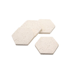 Porta vasos hexagonal en yeso blanco de 10 cm
