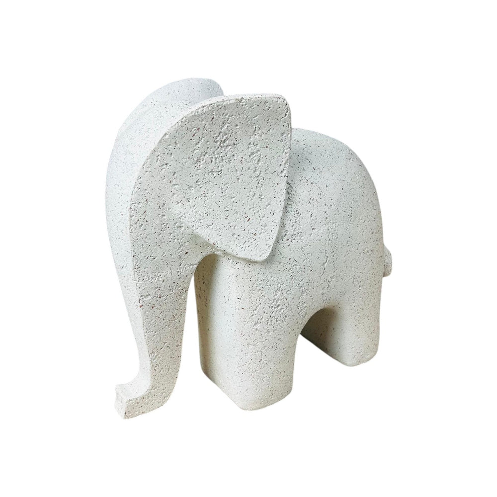 Elefante decorativo blanco 20×20 cm con acabado texturizado