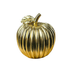 Manzana decorativa dorada 13×11 cm con líneas verticales