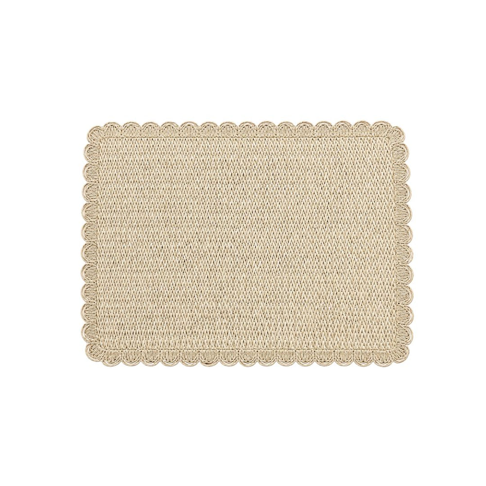 Individual rectangular tejido trenzado color beige 30 x 45 cm