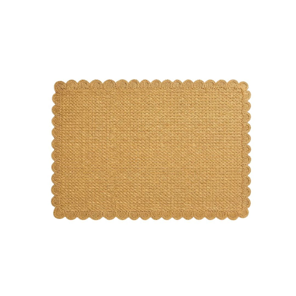 Individual rectangular tejido trenzado marrón claro 30 x 45 cm