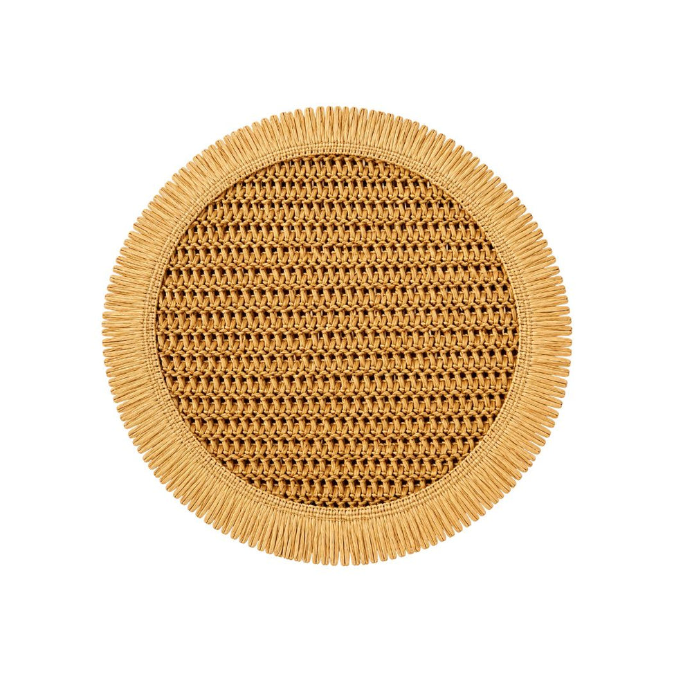 Individual redondo marrón claro de 38 cm para mesa