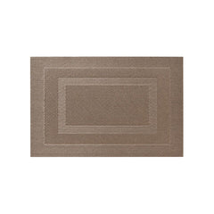 Individual rectangular dorado con diseño de marcos geométricos.