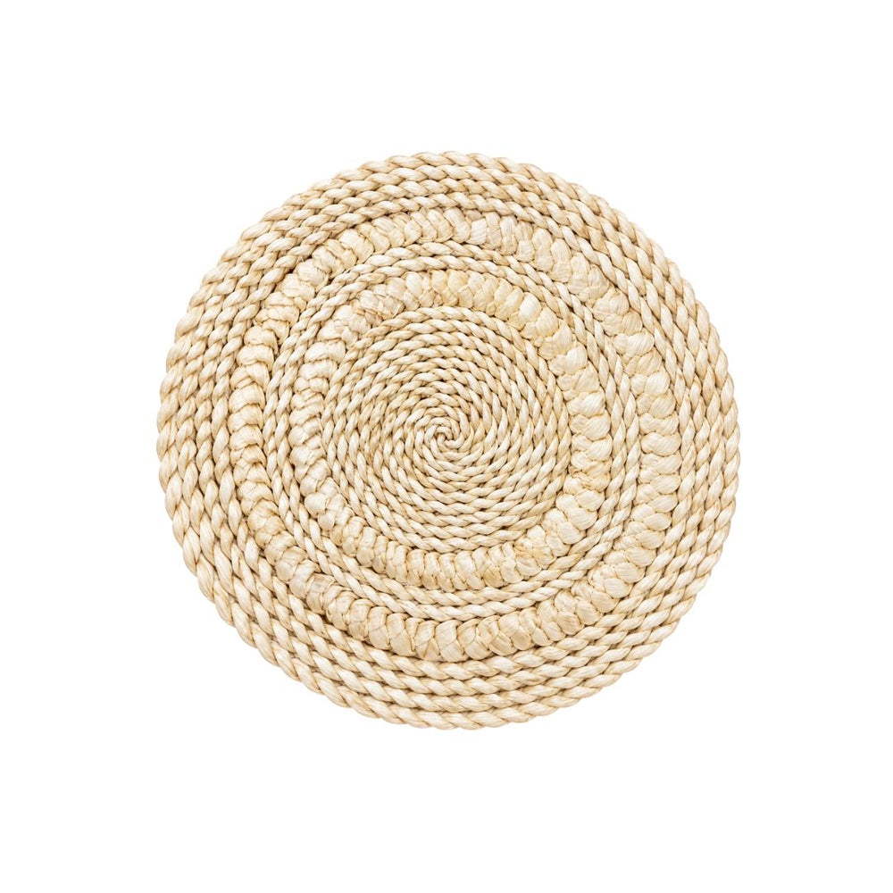 Individual redondo de 37 cm en yute entrelazado