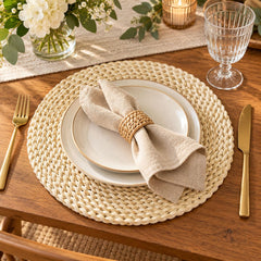 Individual para mesa redondo 37 cm en yute tejido natural