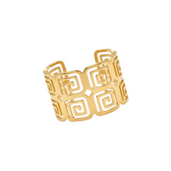 Anillo decorativo para servilleta con diseño laberinto dorado