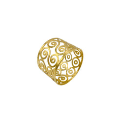 Anillo decorativo para servilleta con espirales doradas