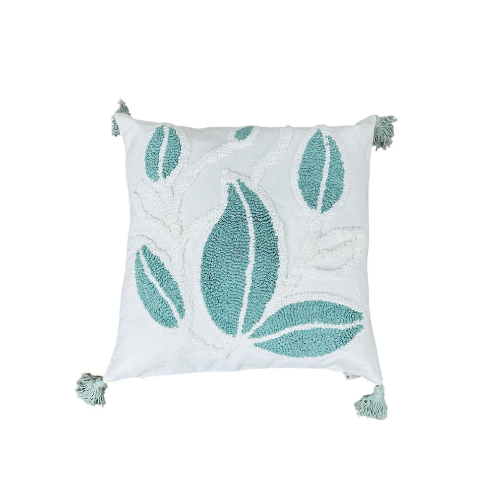 Cojín decorativo hojas verdes 45×45 cm