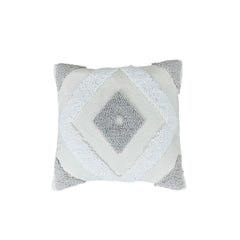 Cojín decorativo rombos café y blanco 45×45 cm