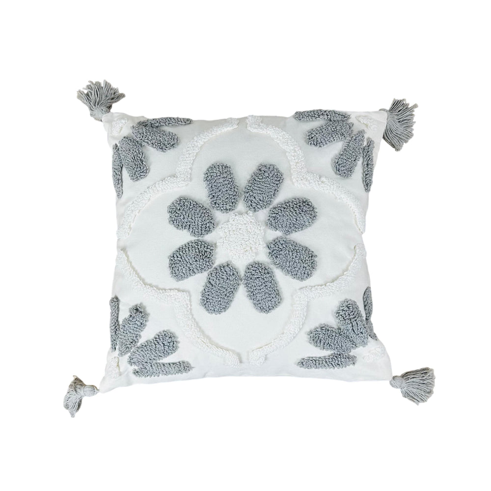 Cojín decorativo Flor Gris 45×45 cm